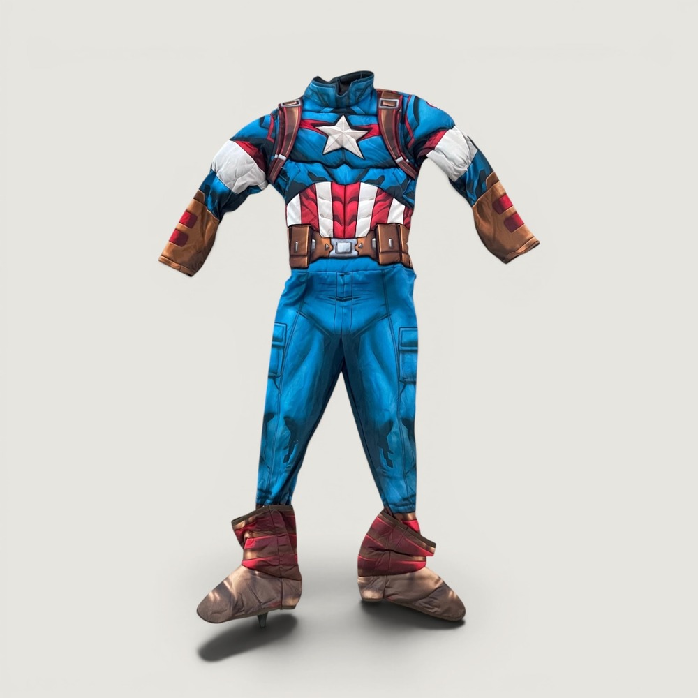 Marvel Captain America Boys Muscle Costume Rubies Avengers Jumpsuit M